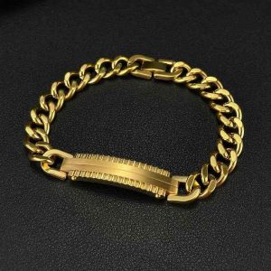 Unisex Gold Plated Stainless Steel Cuban Chain Link Bracelet - Waterproof Anti-Fade Casual Sporty Cuff Jewelry