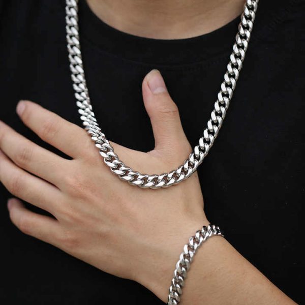 High Quality 5 6 8 10 12 14mm Stainless Steel Cuban Link Bracelet for Men Non-Tarnish Mens Jewelry Trendy Gift Idea