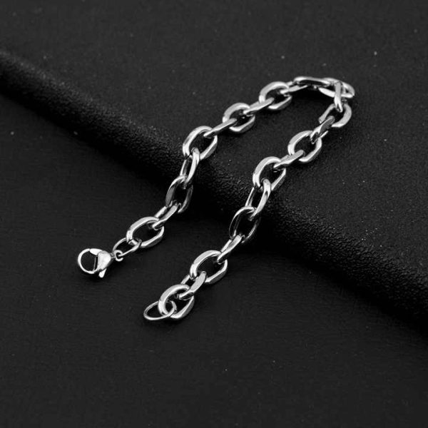 Fashion Jewelry Stainless Steel Bracelets Cuban Chain Bangle Classic Minimalist Chain Bracelets