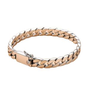 Stainless Steel Cuban Link Chain Bracelet for Men - Hip Hop Vintage Punk Style Jewelry