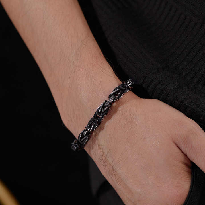 Retro Hip Hop Style Hand Decorated European American Street Fashion Male Personality Bracelet Fashion Chain Link Bracelets