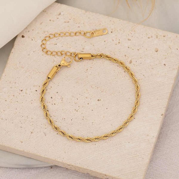 2025 Fashion Chain Bracelet 18K Gold Plated Chain Bracelets Stainless Steel Bracelet Jewelry for Women Girls