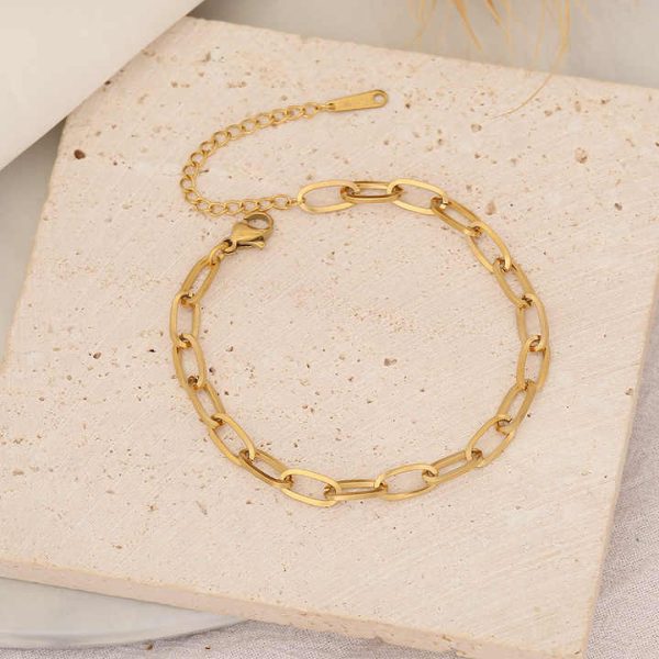 2025 Fashion Chain Bracelet 18K Gold Plated Chain Bracelets Stainless Steel Bracelet Jewelry for Women Girls