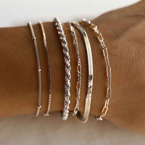 6PCS/SET Women Fashion Jewelry Bracelet Snake Chain Multilayer Summer Gifts Bohemian Chain Bracelets Pulsera Para Mujeres