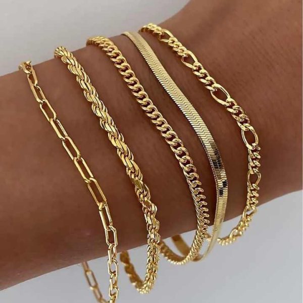 6PCS/SET Women Fashion Jewelry Bracelet Snake Chain Multilayer Summer Gifts Bohemian Chain Bracelets Pulsera Para Mujeres