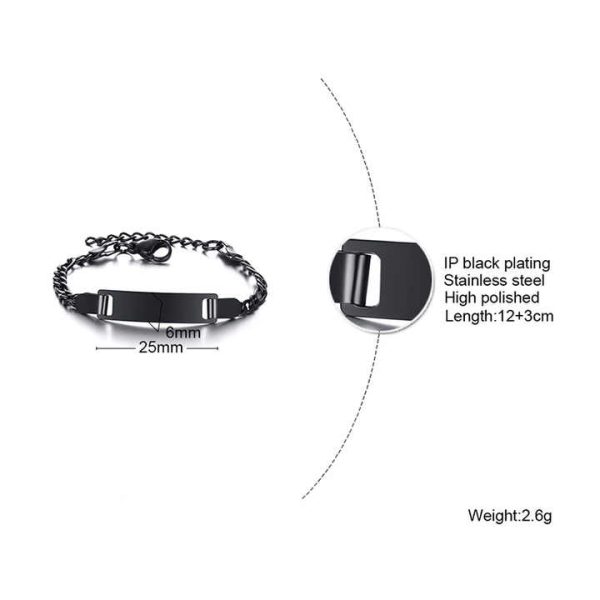 Vnox Cute Kid Gift Items Dainty Blank Bending Brand Adjustable Customizable Lettering Children's Bangle Bracelet