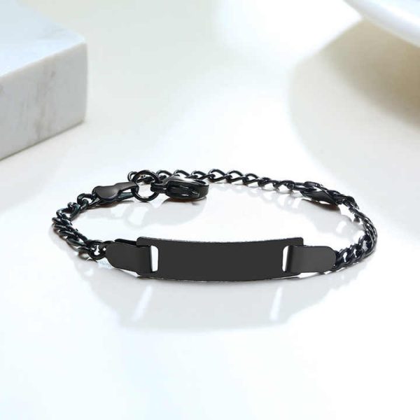 Vnox Cute Kid Gift Items Dainty Blank Bending Brand Adjustable Customizable Lettering Children's Bangle Bracelet