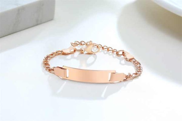 Vnox Cute Kid Gift Items Dainty Blank Bending Brand Adjustable Customizable Lettering Children's Bangle Bracelet