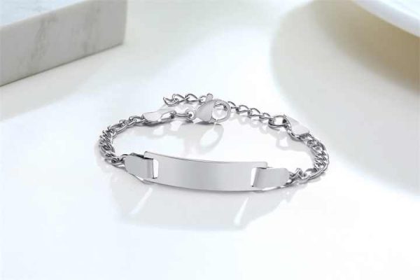 Vnox Cute Kid Gift Items Dainty Blank Bending Brand Adjustable Customizable Lettering Children's Bangle Bracelet