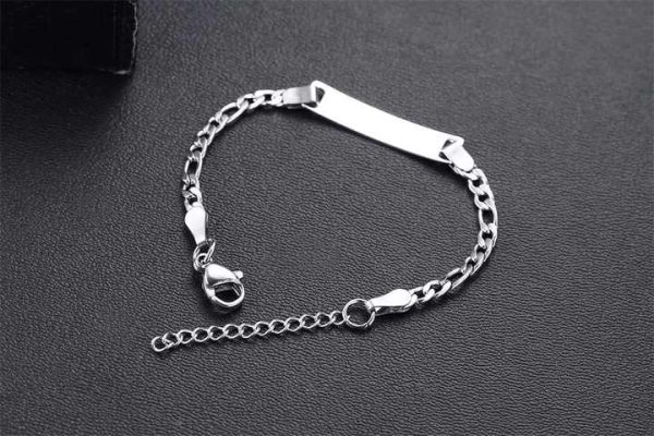 Vnox Cute Kid Gift Items Dainty Blank Bending Brand Adjustable Customizable Lettering Children's Bangle Bracelet