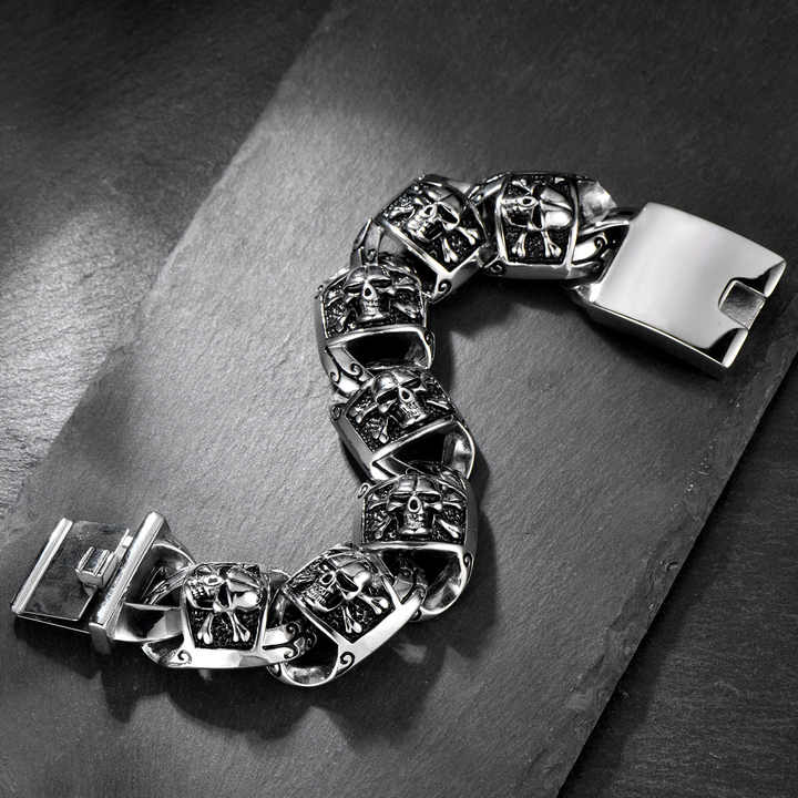 Wholesale Stainless Steel Hip Hop 13MM Fashion Jewelry Link Chain Men Bracelets & Bangles Gift for Father"s Day