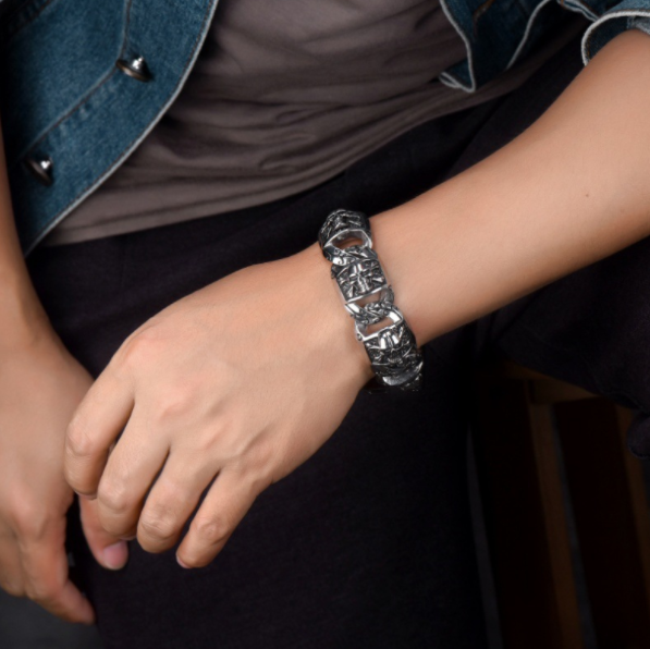 Wholesale Stainless Steel Hip Hop 13MM Fashion Jewelry Link Chain Men Bracelets & Bangles Gift for Father"s Day