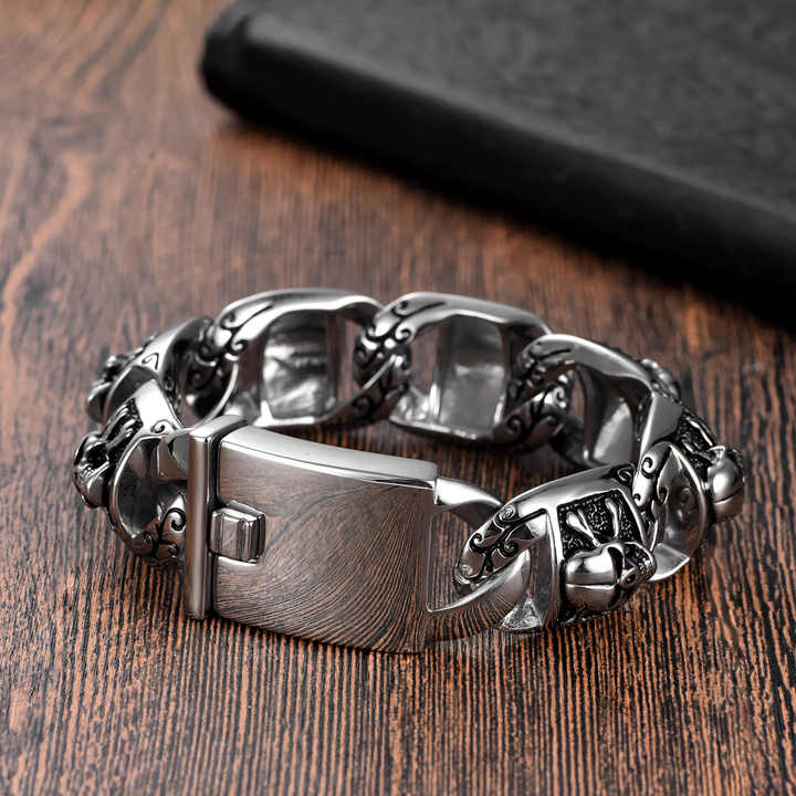 Wholesale Stainless Steel Hip Hop 13MM Fashion Jewelry Link Chain Men Bracelets & Bangles Gift for Father"s Day
