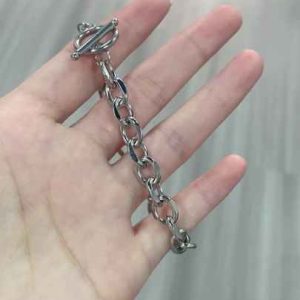 Men's Stainless Steel Cuban Link Chain Bracelet Hip Hop Style Rhodium Gold Plated Custom Color Wholesale