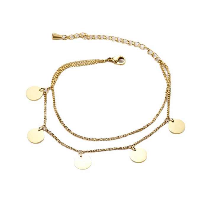 Korean Style Double Layer Titanium Steel Bracelet for Women Fashionable Ins Simple Geometric Metal Glitter Stainless Steel