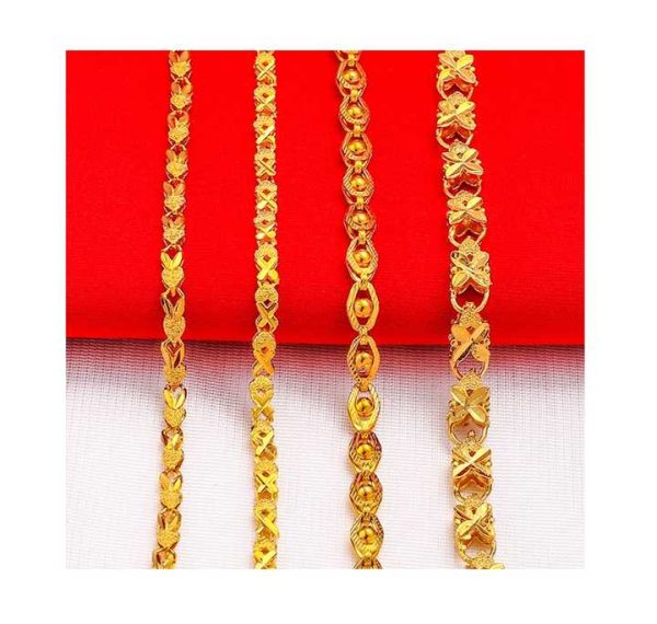 Fashion Chain Link Bracelets 24K Gold Plated Flower Chain Bracelet Factory Source Wholesale for Women