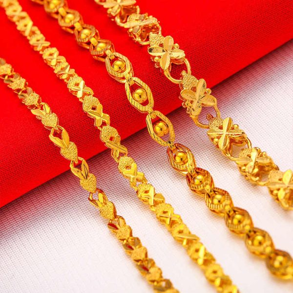 Fashion Chain Link Bracelets 24K Gold Plated Flower Chain Bracelet Factory Source Wholesale for Women