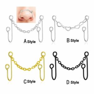 Wholesale Fancy Stainless Steel Body Piercing Jewelry Chain Nose Ring Stud Clip for Women for Wedding Orthodox Children