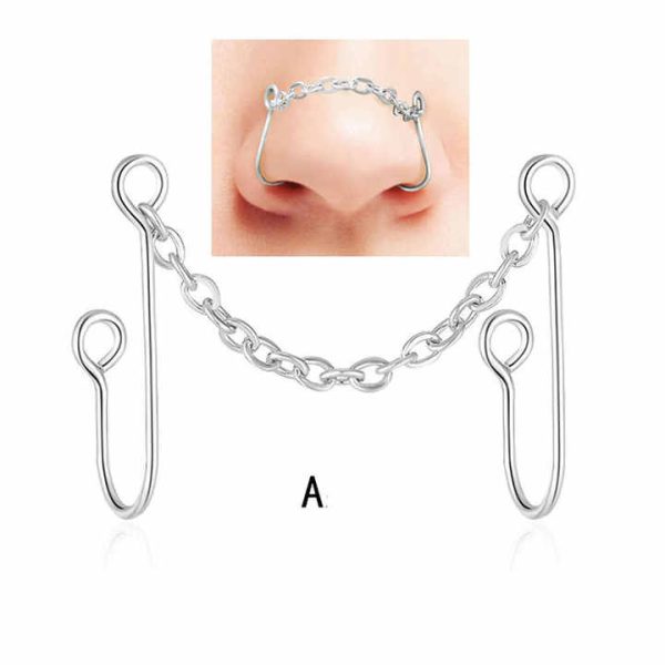 Wholesale Fancy Stainless Steel Body Piercing Jewelry Chain Nose Ring Stud Clip for Women for Wedding Orthodox Children