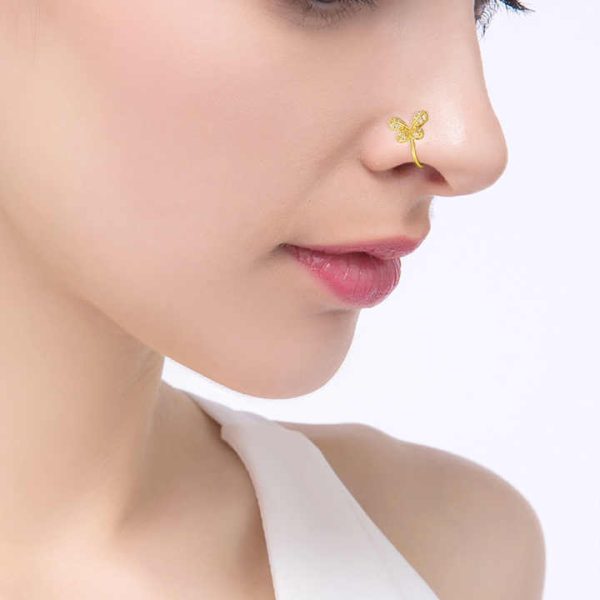FY Fashion Jewelry Minimalist Fake Nose Rings Flower Star Geometric Eye No-piercing Nose Ring Clip Cuff for Men Women