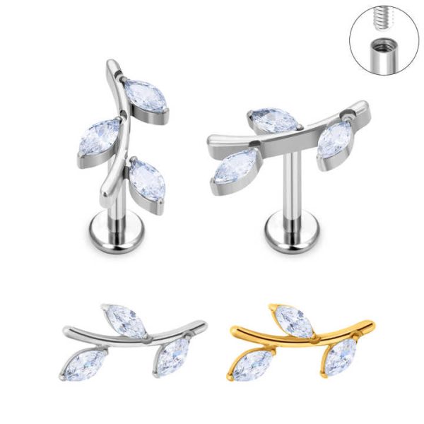Fashion ASTM F136 Titanium Multiple Small Zirconia Back Cartilage Stud Earrings Piercing Jewelry