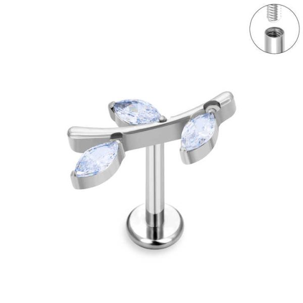 Fashion ASTM F136 Titanium Multiple Small Zirconia Back Cartilage Stud Earrings Piercing Jewelry