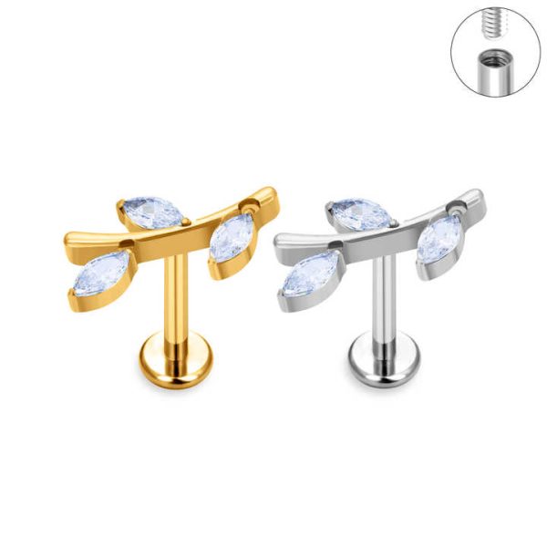 Fashion ASTM F136 Titanium Multiple Small Zirconia Back Cartilage Stud Earrings Piercing Jewelry