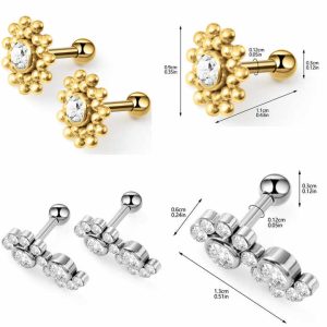 2024 New Zircon Earrings Lip Nails Body Piercing Jewelry Online Wholesale