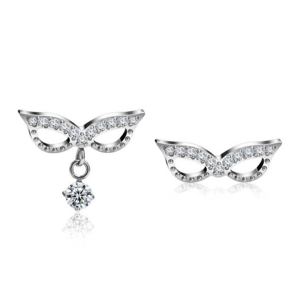New Design ASTM F136 Titanium Internally Threaded Masquerade Mask CZ Inlay Nose Stud Ear Tragus Cartilage Piercing Body Jewelry