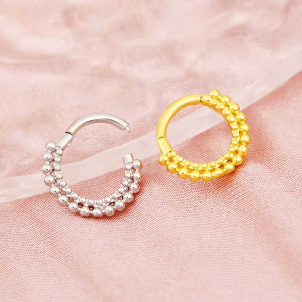 European American Cross-Border Fashion Body Piercing Jewelry Simple Spherical Ear Bone Ring Zirconium Inlaid Copper Seamless