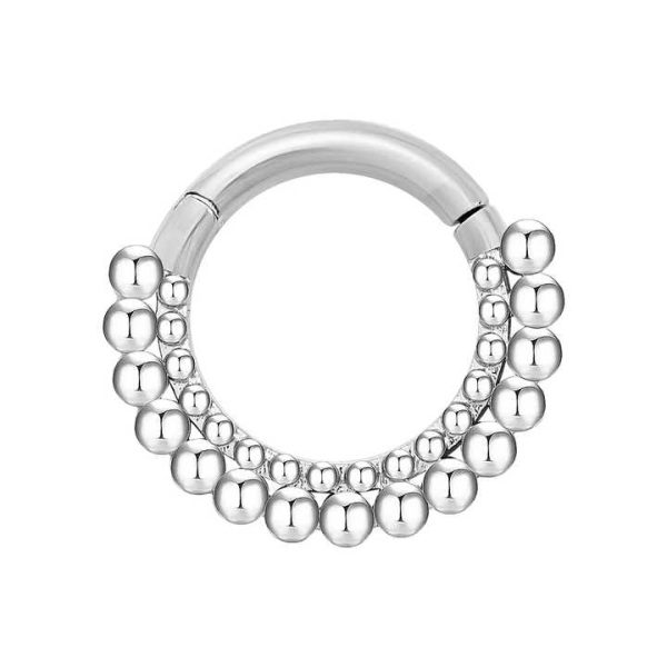 European American Cross-Border Fashion Body Piercing Jewelry Simple Spherical Ear Bone Ring Zirconium Inlaid Copper Seamless