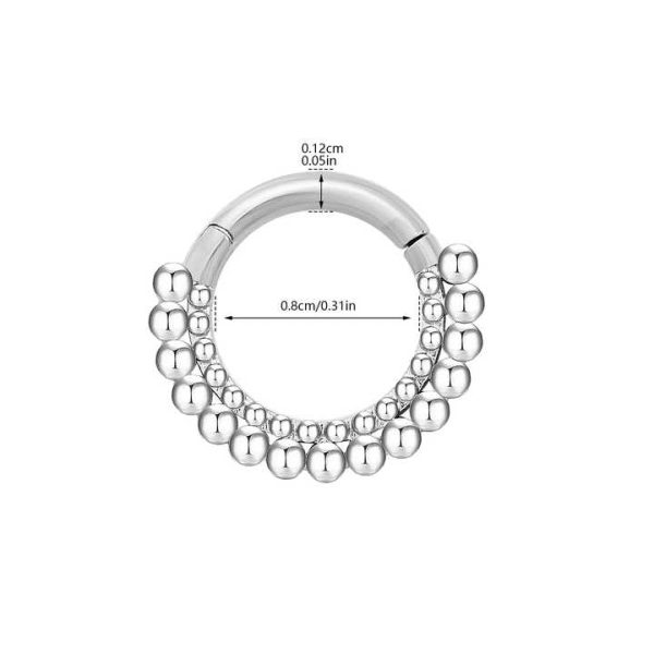 European American Cross-Border Fashion Body Piercing Jewelry Simple Spherical Ear Bone Ring Zirconium Inlaid Copper Seamless