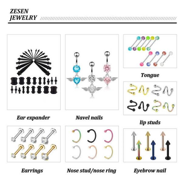European American Cross-Border Fashion Body Piercing Jewelry Simple Spherical Ear Bone Ring Zirconium Inlaid Copper Seamless