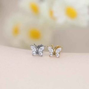 ASTM F136 Certified Titanium Labret Earring for Earlobe Tragus Daith Flat Back Body Jewelry
