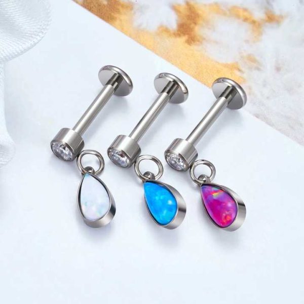 Implant Grade Astm F136 Titanium Jewelry Internal Thread Piercing De Titanio Labret Earlobe Tragus Daith Flat Back Earring