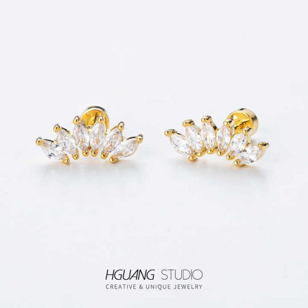 316L Stainless Steel 18K Gold-plated Earrings Piercing Jewelry Earrings for Women