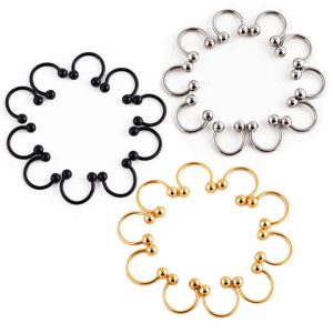Stainless Steel U-shaped Nose Ring 10pcs C-shaped Nose Nails Set Horseshoe Ring European and American Fashion Piercing Jewelry