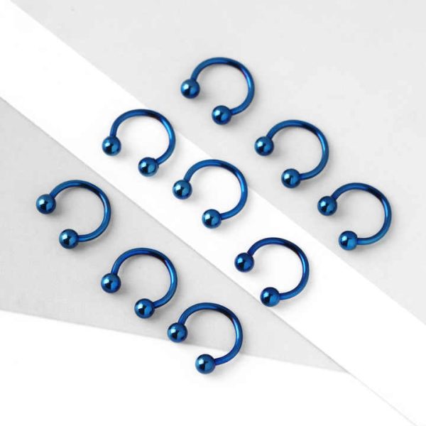 Stainless Steel U-shaped Nose Ring 10pcs C-shaped Nose Nails Set Horseshoe Ring European and American Fashion Piercing Jewelry