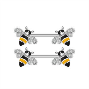 10Pair/Set Animal Bee Fashion Nipple Ring Picture 316L Stainless Steel Sexy Nipple Ring Barbell Nipple Jewelry