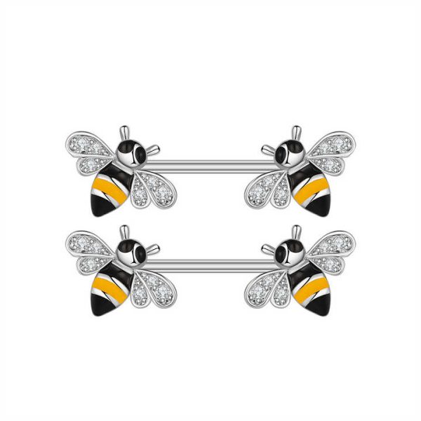 10Pair/Set Animal Bee Fashion Nipple Ring Picture 316L Stainless Steel Sexy Nipple Ring Barbell Nipple Jewelry