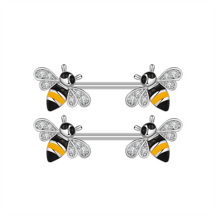 10Pair/Set Animal Bee Fashion Nipple Ring Picture 316L Stainless Steel Sexy Nipple Ring Barbell Nipple Jewelry