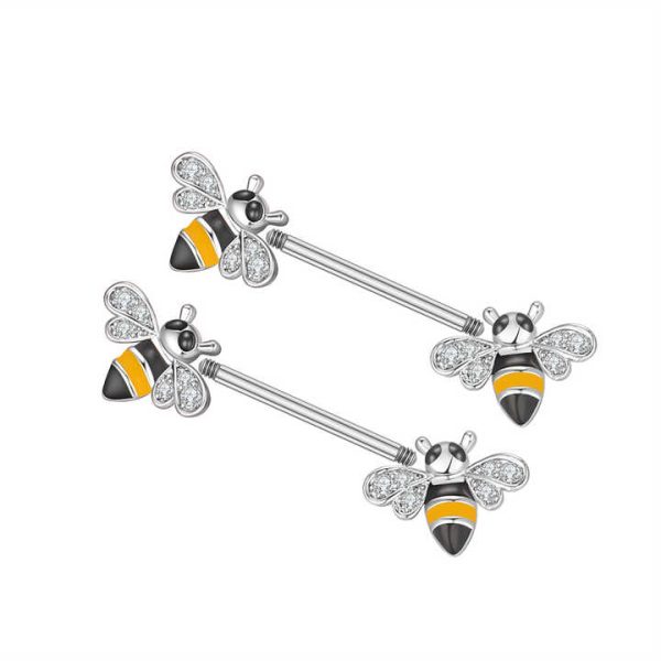 10Pair/Set Animal Bee Fashion Nipple Ring Picture 316L Stainless Steel Sexy Nipple Ring Barbell Nipple Jewelry