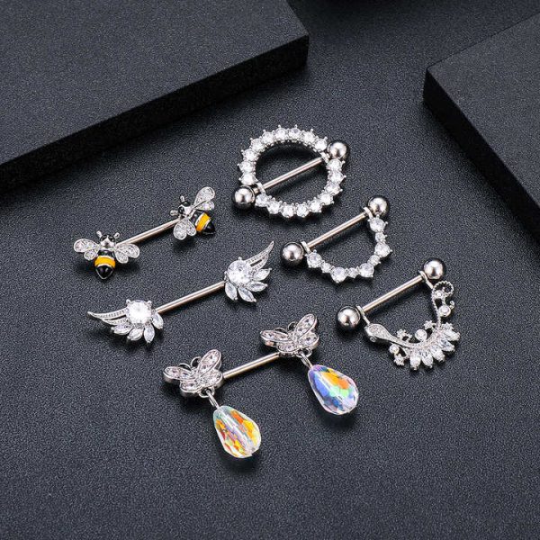 10Pair/Set Animal Bee Fashion Nipple Ring Picture 316L Stainless Steel Sexy Nipple Ring Barbell Nipple Jewelry
