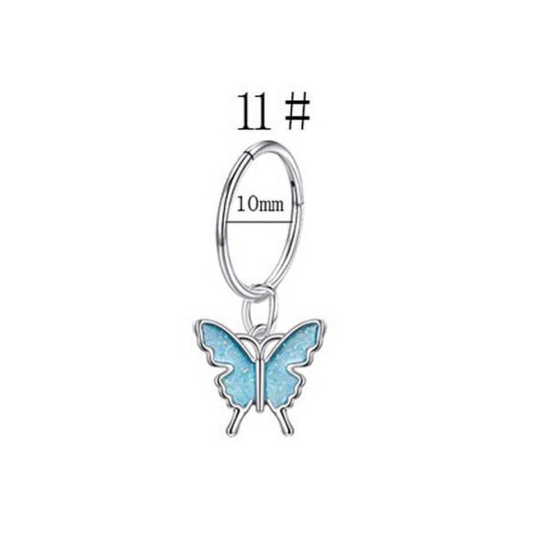 Charm Women's Piercing Jewelry Seamless Ring Pendant Earrings Butterfly Zircon Ear Clip Fashion Party Body Jewelry