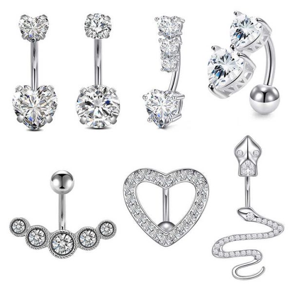 2025 Fashion Trend Wholesale 14G 316L Surgical Steel Belly Rings Piercing Jewelry
