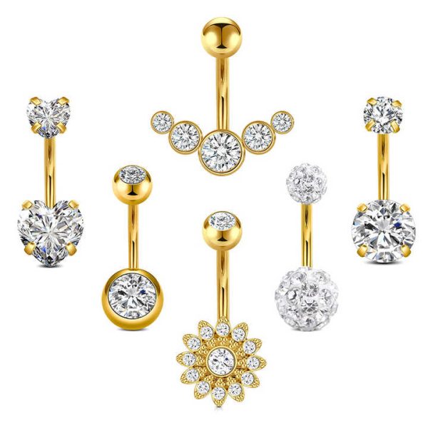 2025 Fashion Trend Wholesale 14G 316L Surgical Steel Belly Rings Piercing Jewelry