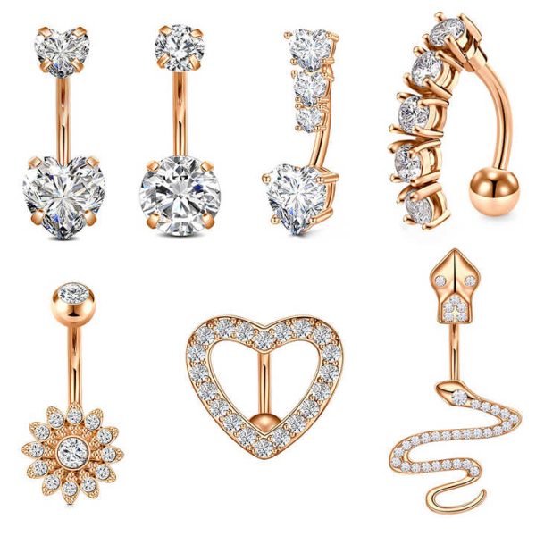 2025 Fashion Trend Wholesale 14G 316L Surgical Steel Belly Rings Piercing Jewelry