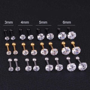 Vintage Stainless Steel Body Jewelry - Crystal Rhinestone Nose Rings, Tragus Studs, Navel Piercing Jewelry