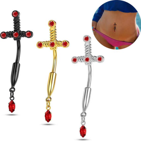 New Stainless Steel Navel Zircon Navel Ring Buckle Piercing Jewelry