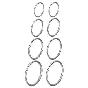 Trendy Punk 316L Stainless Steel Hoop Nose Ring Multi-Size Daith Helix Tragus Cartilage Piercing Jewelry